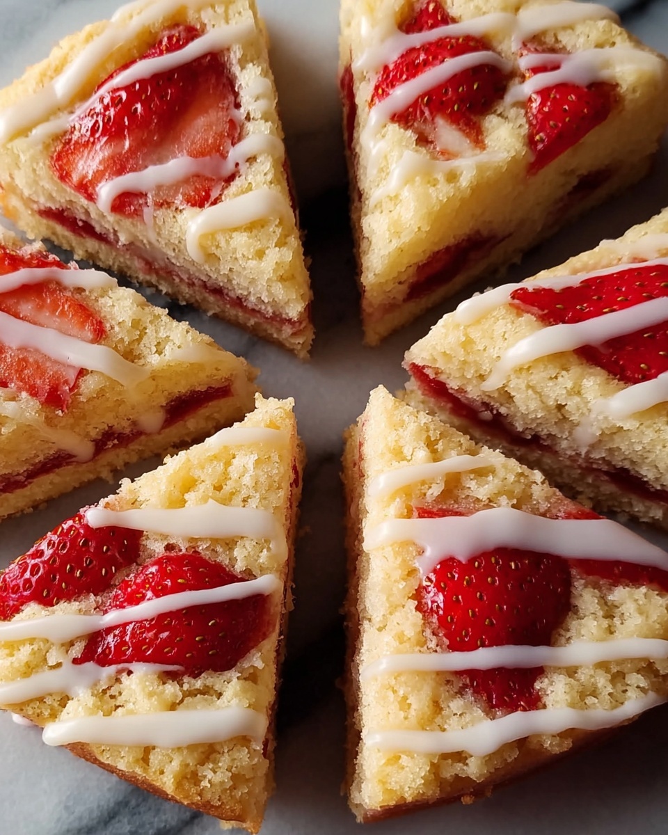 Glazed Strawberry Shortcake Scones Recipe - Recipe Image