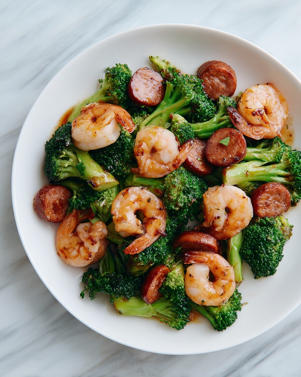 Honey Garlic Shrimp, Sausage & Broccoli Recipe - Recipe Image