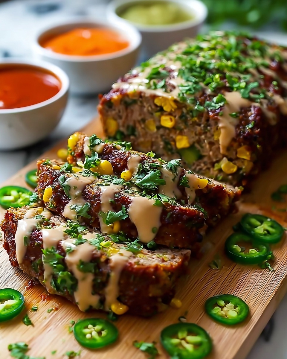 Smoky Jalapeño Popper Meatloaf with Creamy Ranch Drizzle Recipe - Recipe Image