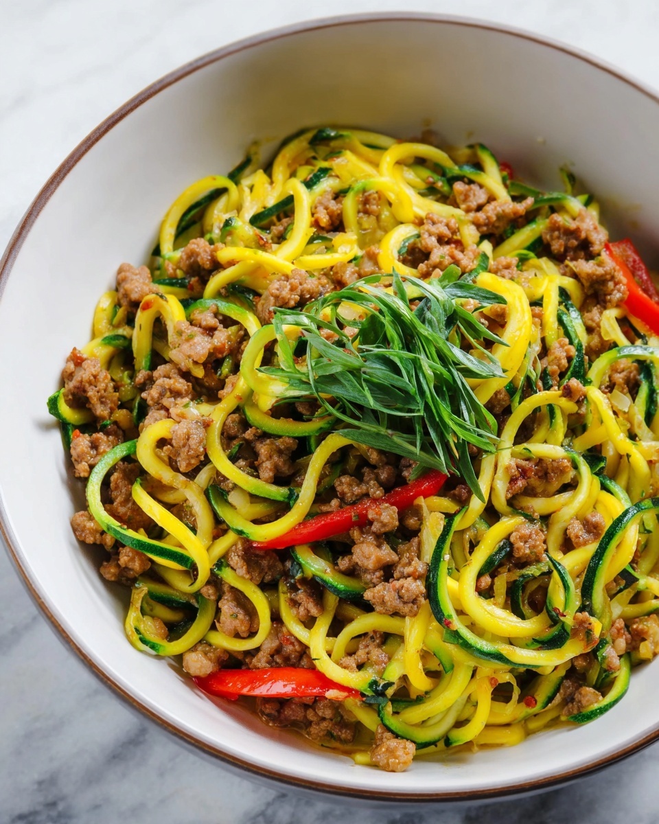 Keto Zucchini Noodles with Ground Beef Recipe - Recipe Image