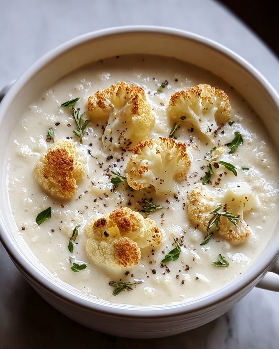 Cheddar Cauliflower and Roasted Garlic Soup Recipe - Recipe Image