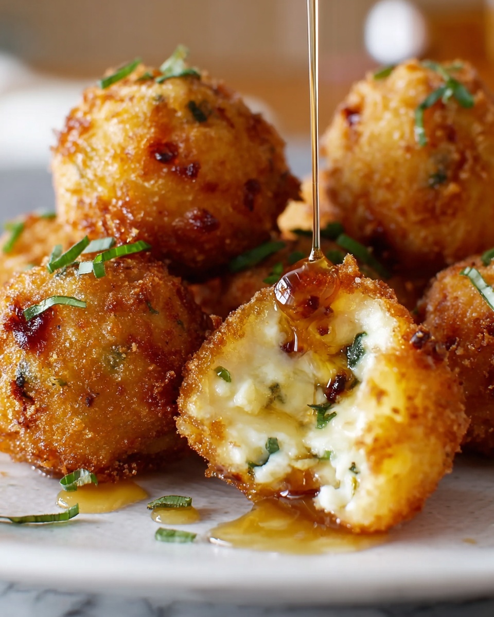 Smoked Gouda Fritters with Balsamic Honey Mustard Dipping Sauce Recipe - Recipe Image
