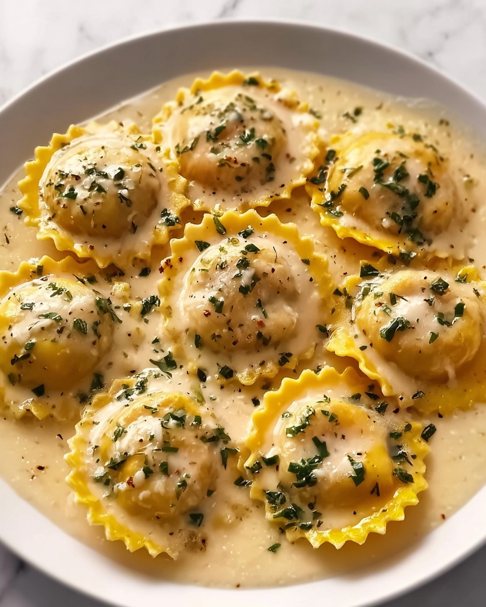 Lobster Ravioli with Creamy White Wine Sauce Recipe - Recipe Image