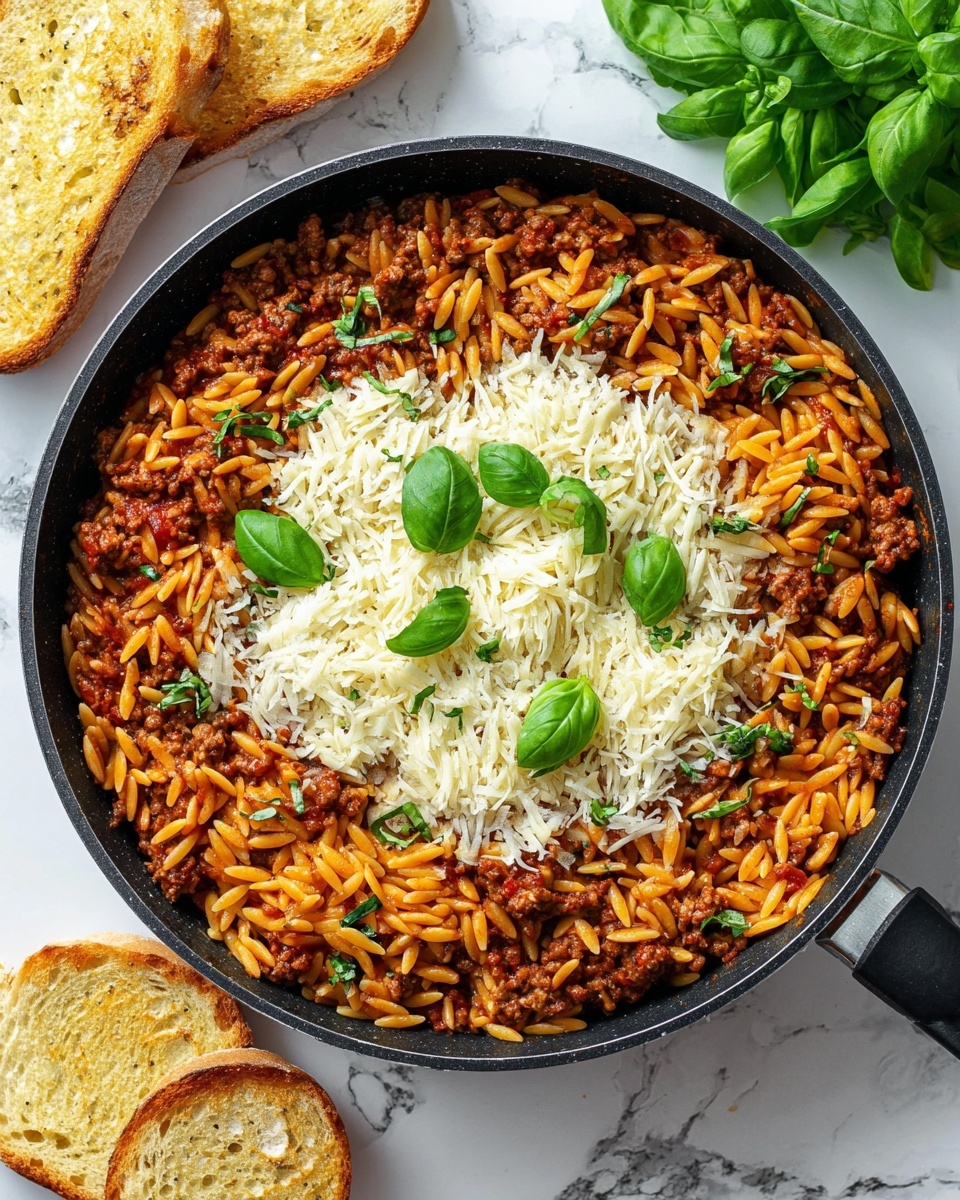 Ground Beef and Orzo Skillet Recipe - Recipe Image