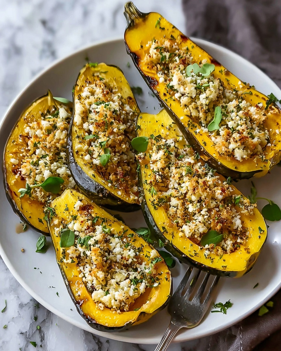 Parmesan Herb Roasted Acorn Squash Recipe - Recipe Image