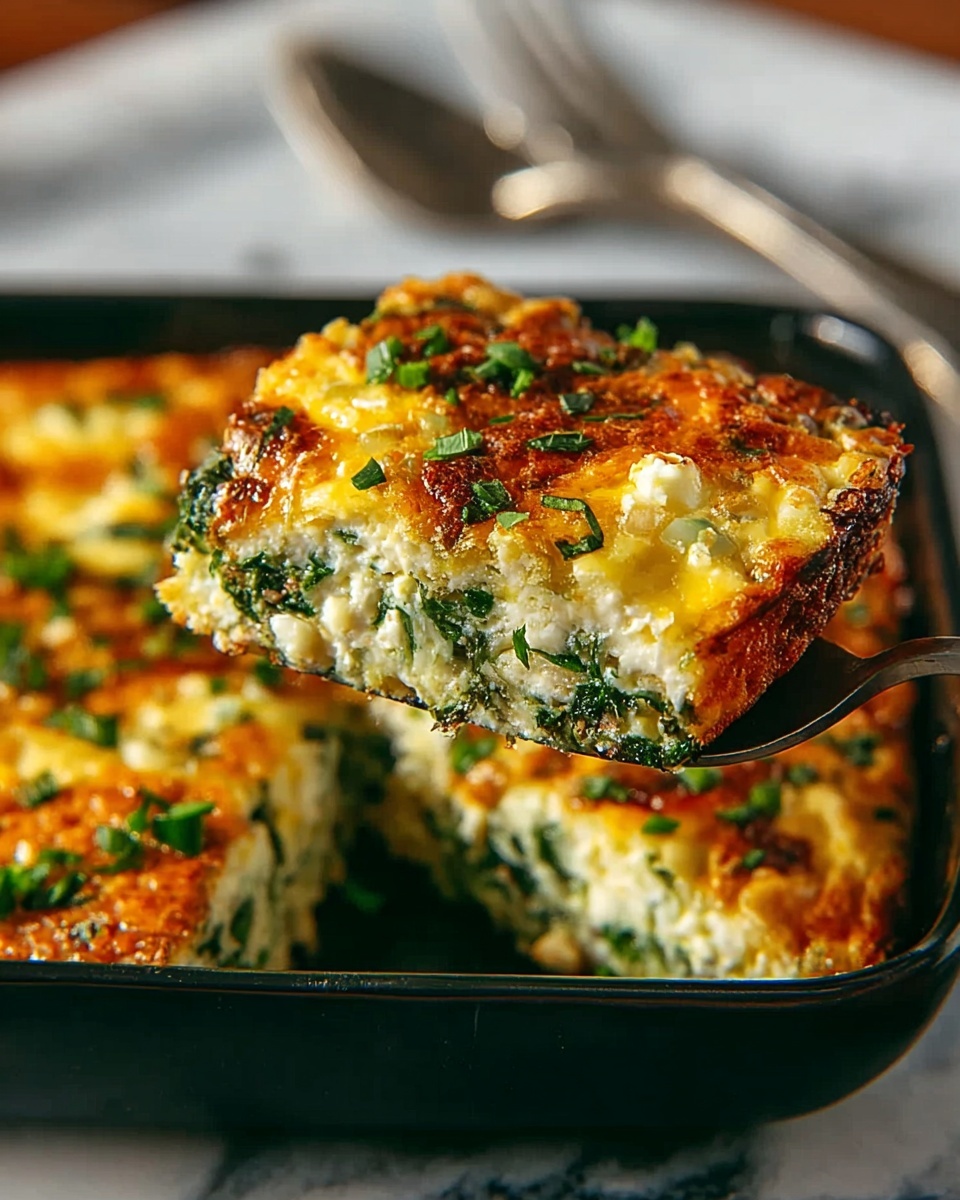 Baked Spinach and Cheese Egg Casserole Recipe - Recipe Image