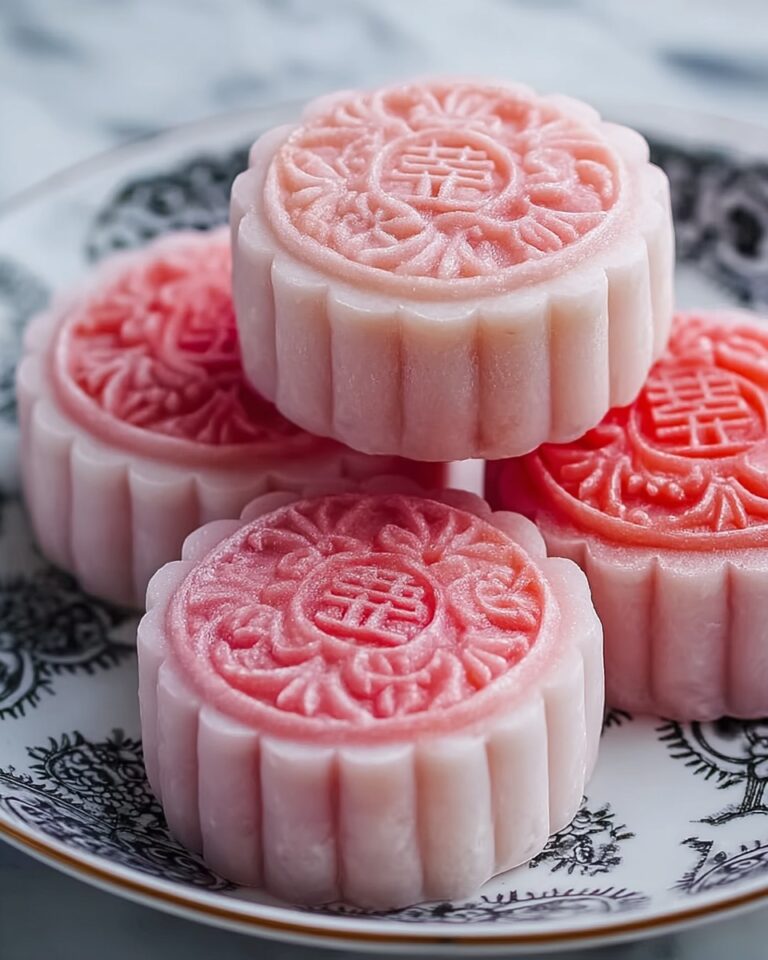 Strawberry Snow Skin Mooncakes Recipe