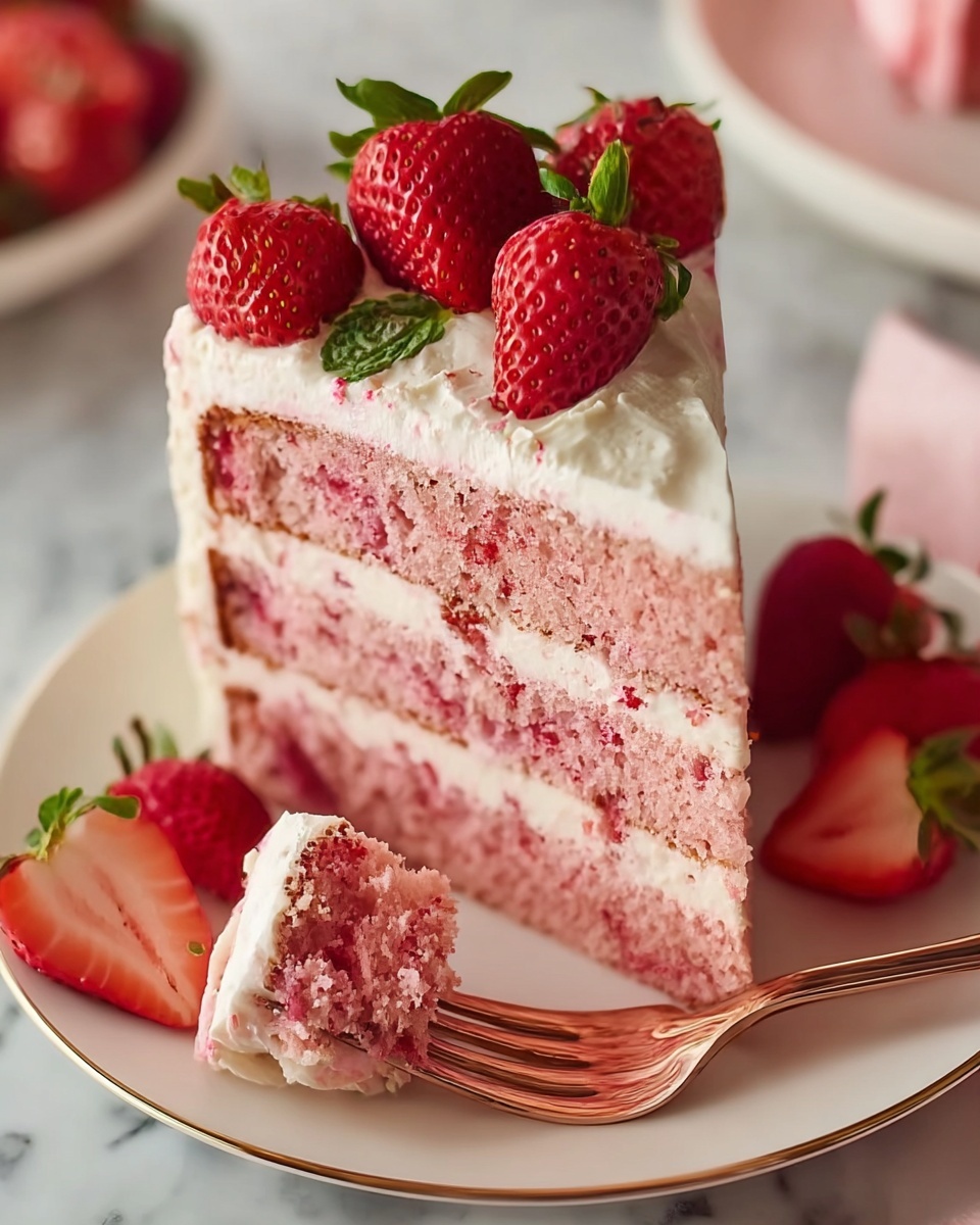 Double Strawberry Cake Recipe - Recipe Image