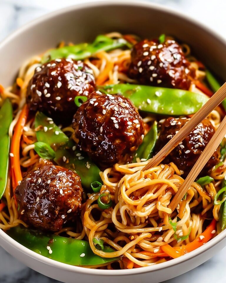 Asian Meatballs with Yakisoba Recipe