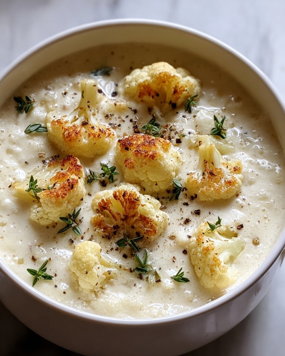 Cheddar Cauliflower and Roasted Garlic Soup Recipe - Recipe Image
