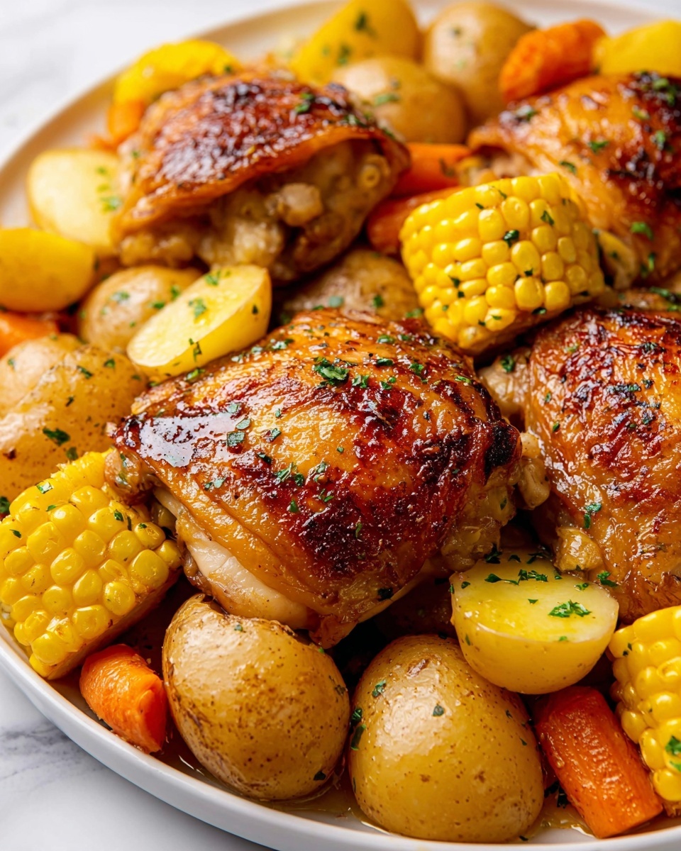 Slow Cooker Chicken Thighs with Vegetables and Herb-Infused Broth Recipe - Recipe Image