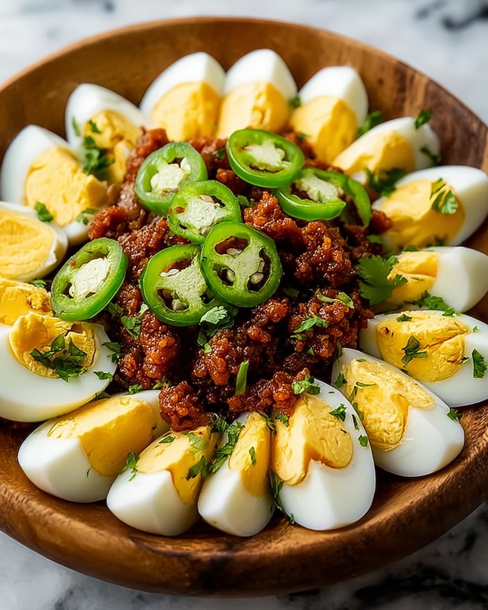 Pickled Eggs, Sausage, and Jalapeños Recipe - Recipe Image