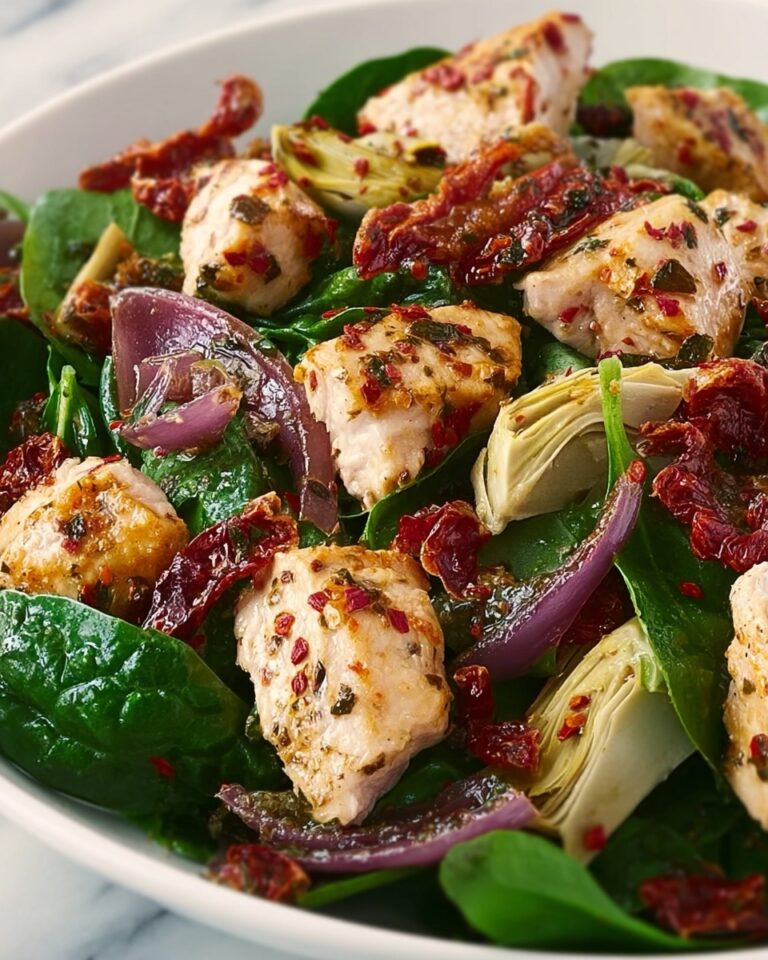 Italian Chicken and Spinach Salad with Artichokes, Salami, and Sun-Dried Tomatoes Recipe