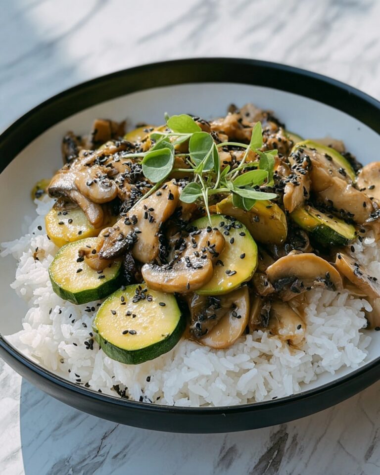 Stir-Fried Zucchini and Mushrooms with Rice Recipe