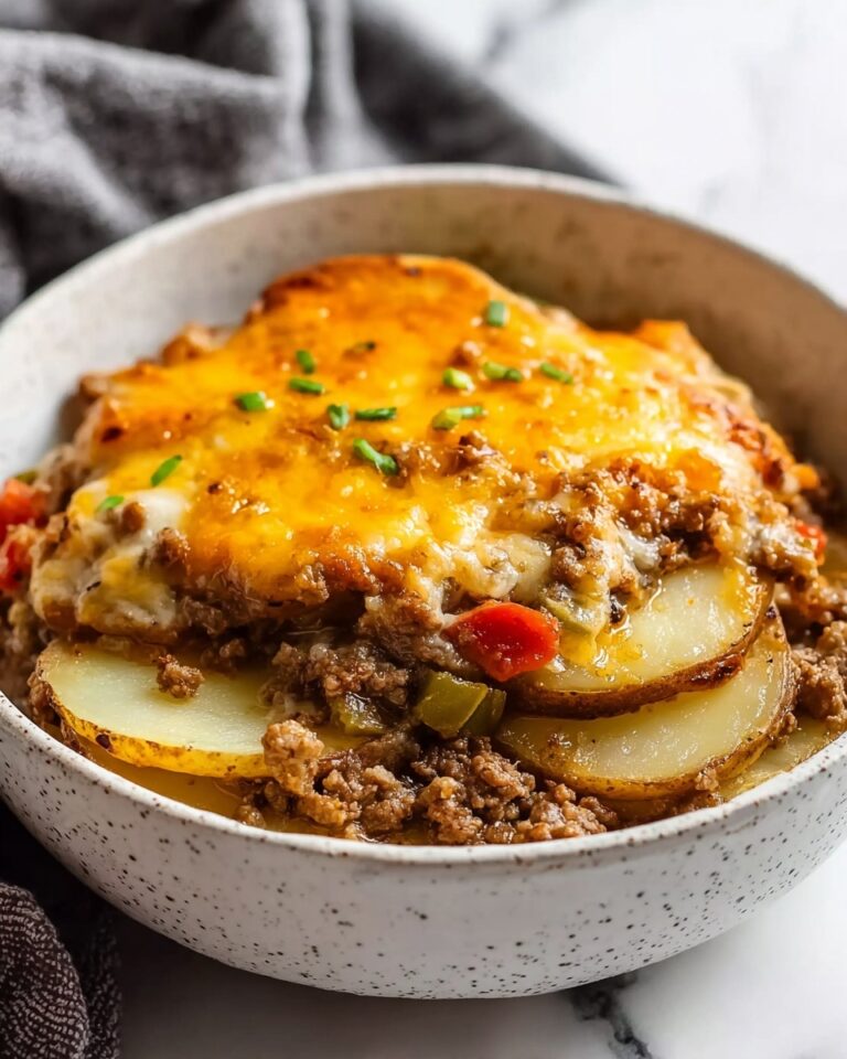 Cheesy Potato Beef Bake Recipe