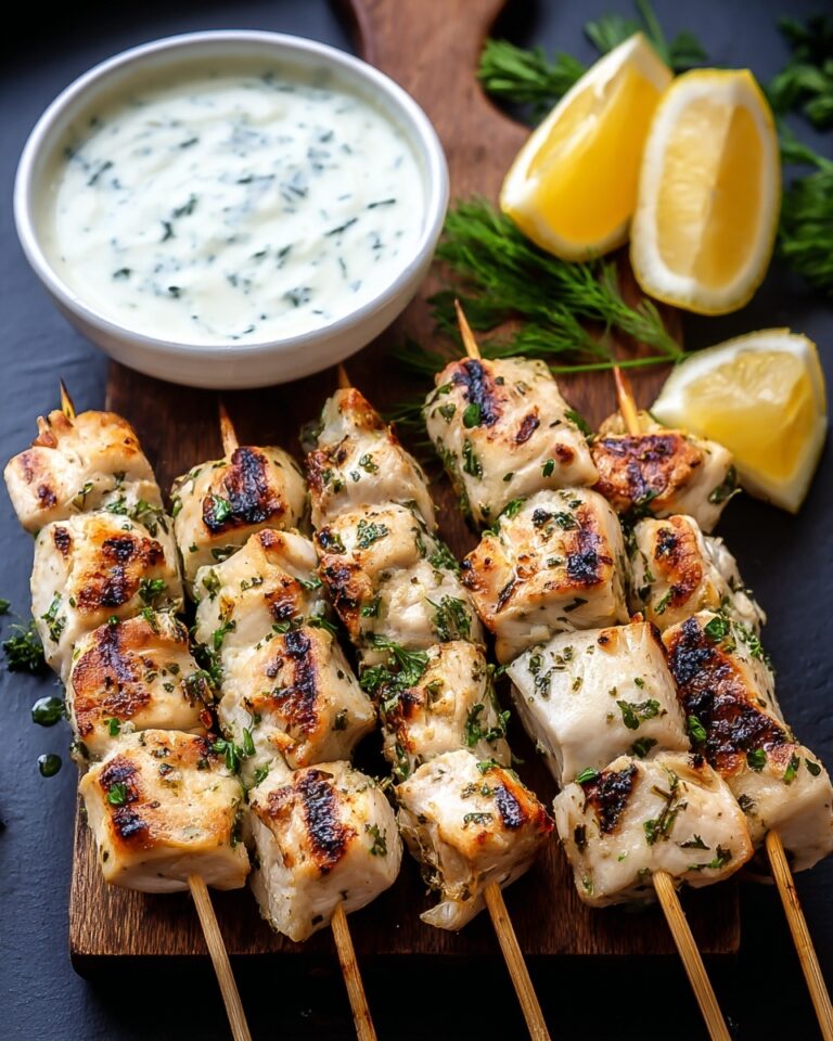 Greek Lemon Chicken Skewers with Tzatziki Sauce Recipe