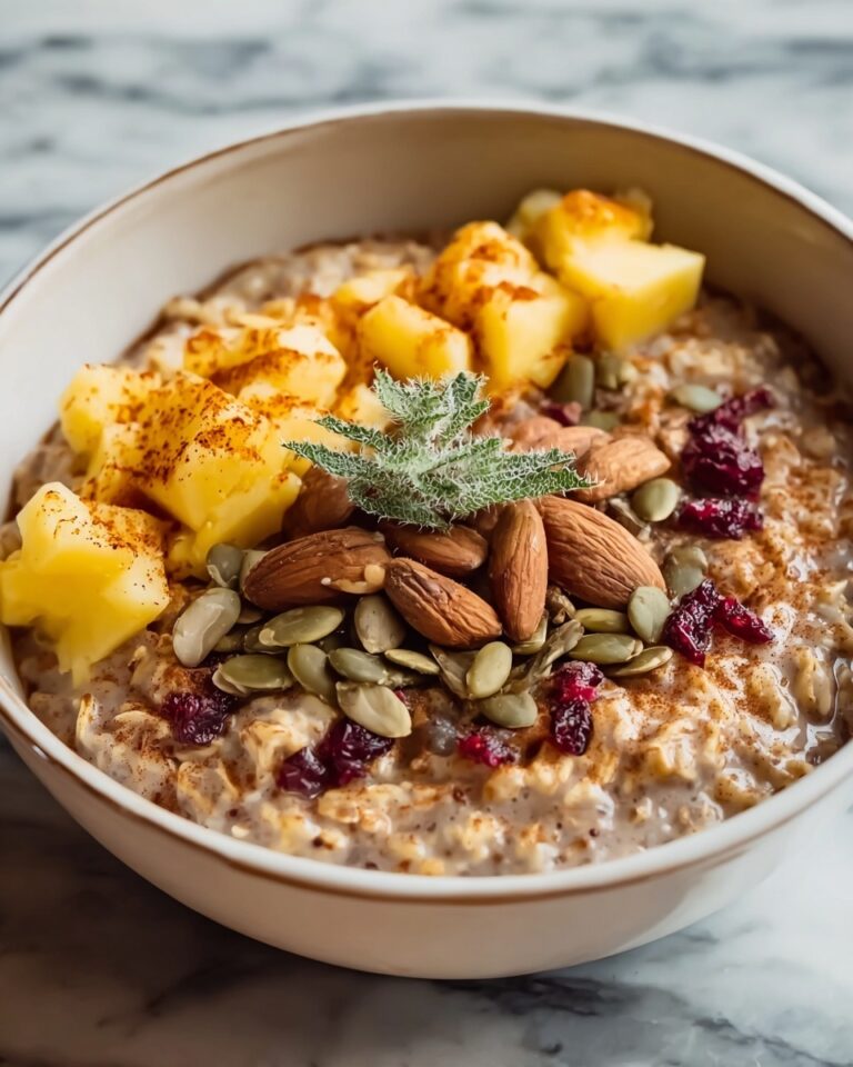 Pumpkin Spice Oatmeal with Diced Apples, Pepitas, and Chia Seeds Recipe
