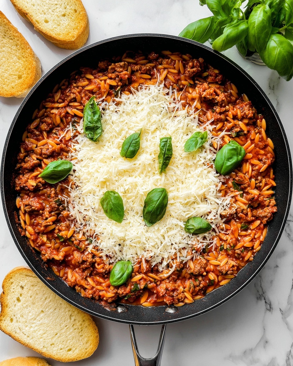Ground Beef and Orzo Skillet Recipe - Recipe Image