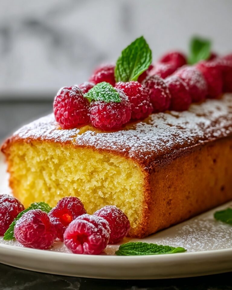 Grilled Sunny Lemon Pound Cake with Raspberries Recipe