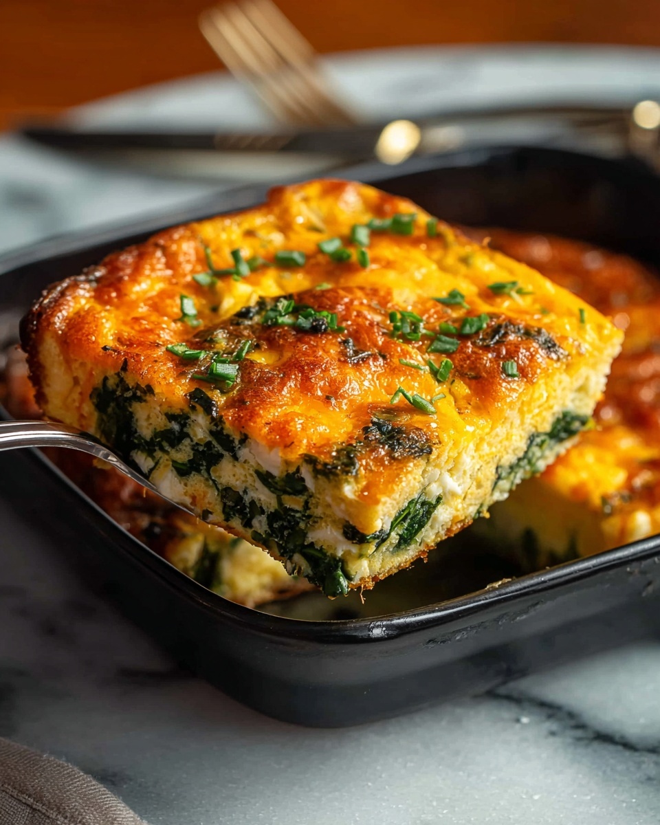 Baked Spinach and Cheese Egg Casserole Recipe - Recipe Image