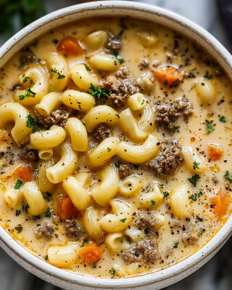 One-Pot Macaroni Cheeseburger Soup Recipe