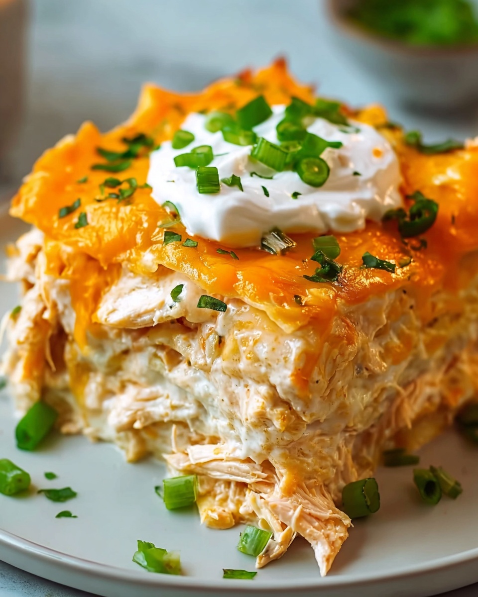 Cheesy Buffalo Chicken Lasagna with Ranch Drizzle Recipe - Recipe Image