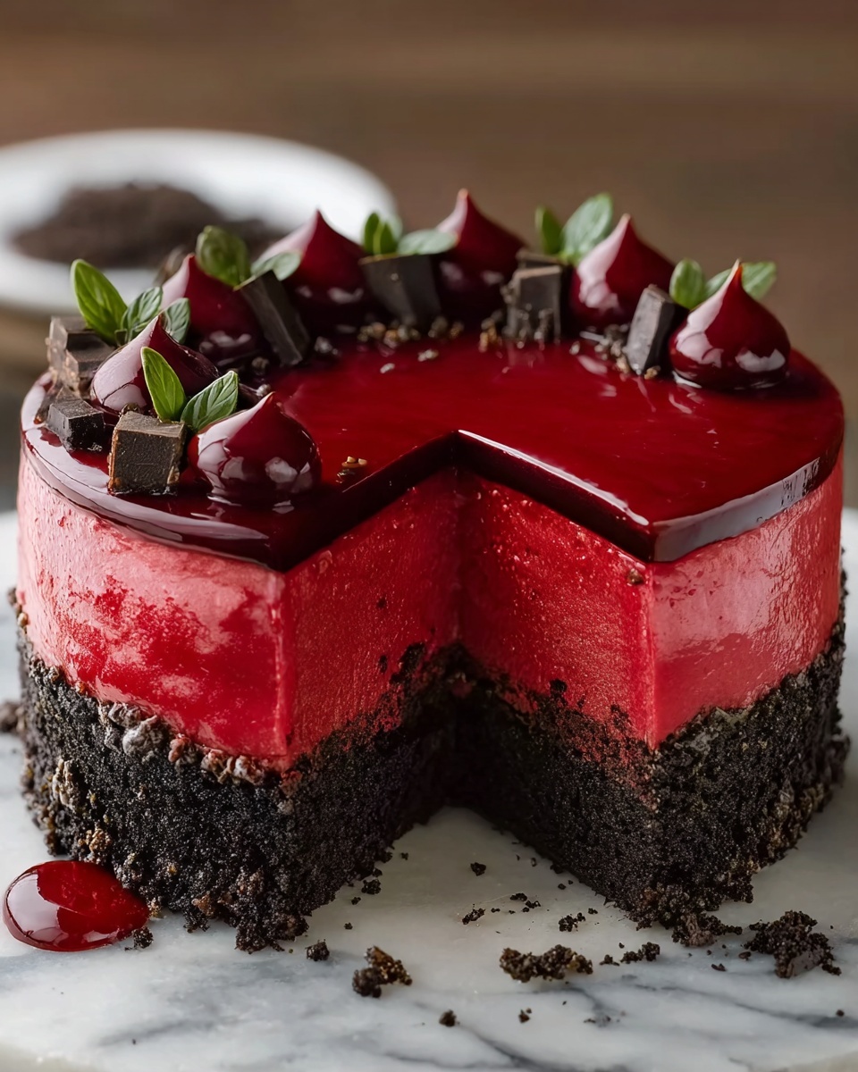 Red Velvet Cookie Dough Cheesecake Recipe - Recipe Image