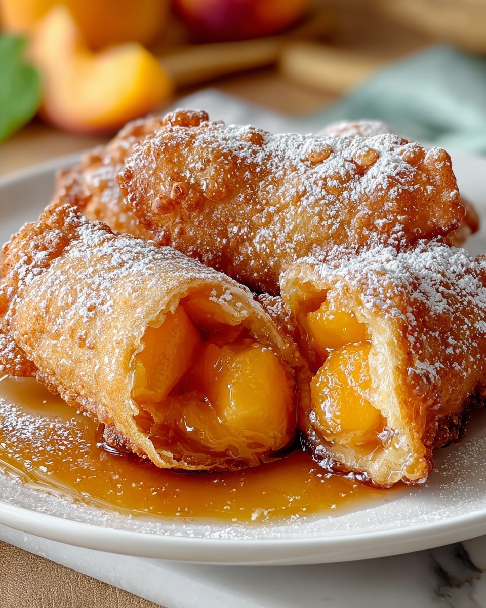 Peach Cobbler Egg Rolls Recipe - Recipe Image