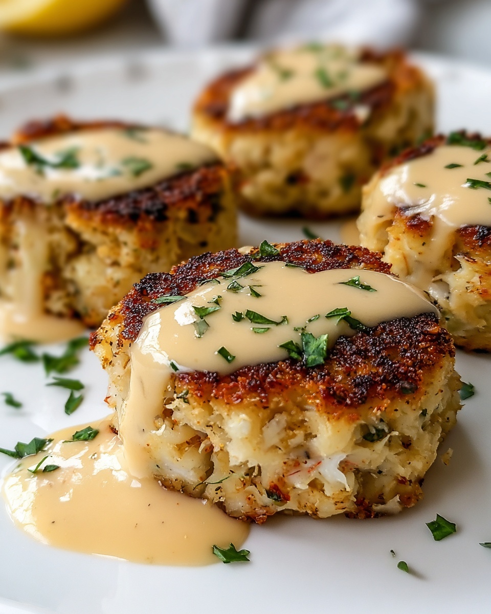 Cheddar Bay Crab Cakes with Lemon Butter Drizzle Recipe - Recipe Image