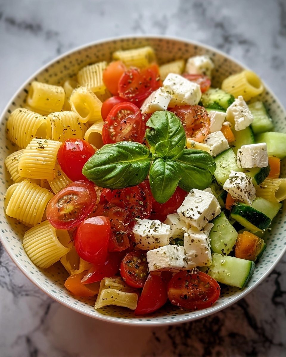 Horiatiki Pasta Salad Recipe - Recipe Image
