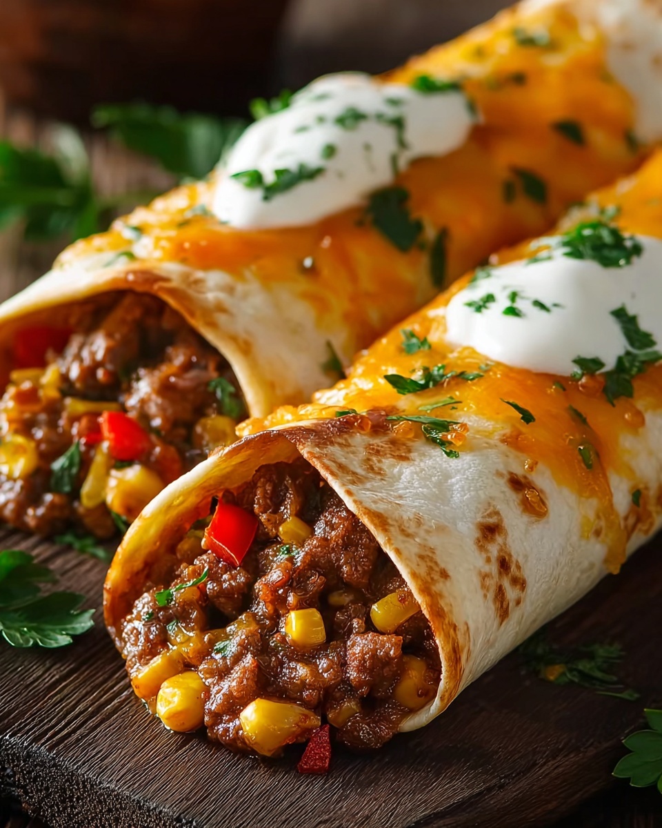 Beef and Cheese Chimichangas Recipe - Recipe Image