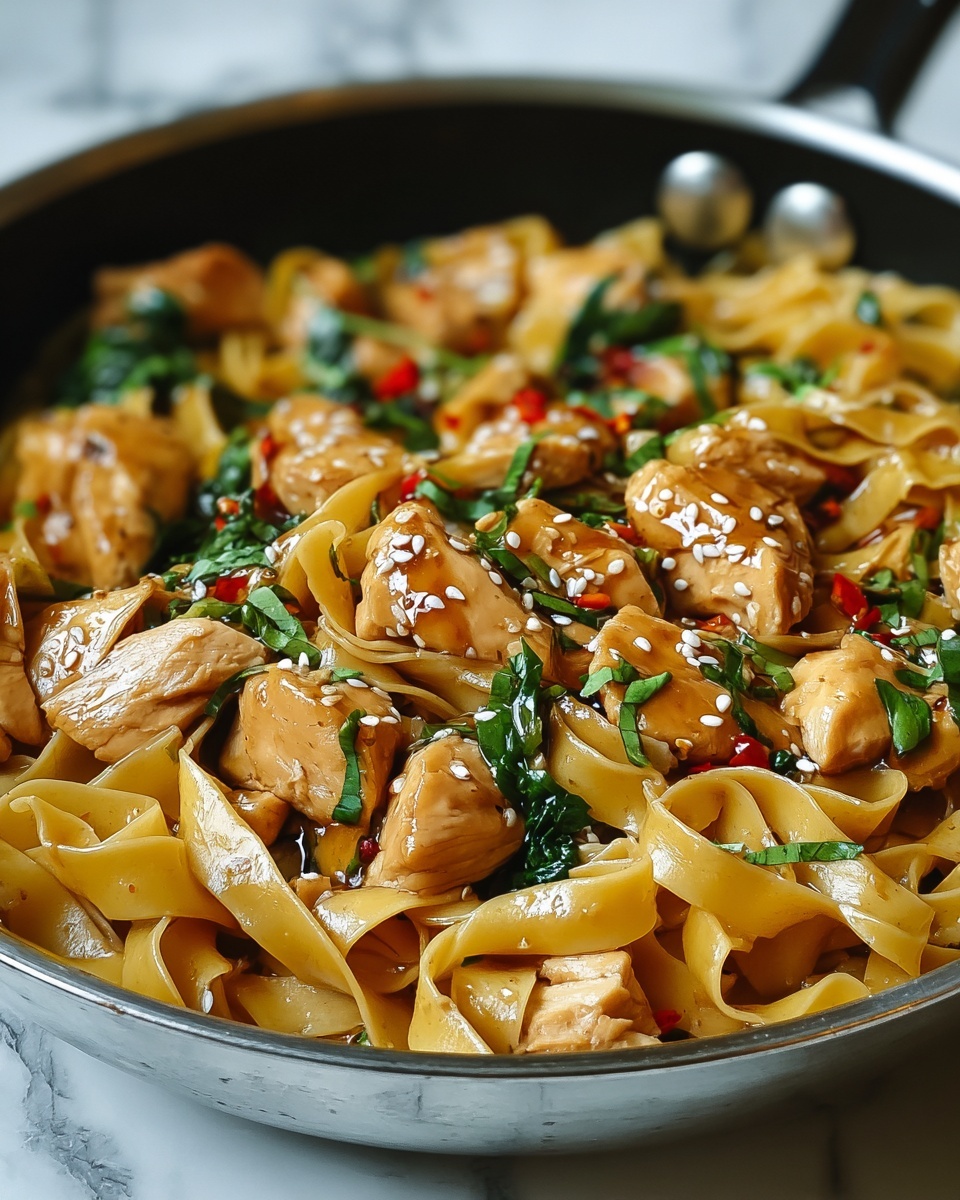 One-Pot Honey Garlic Chicken and Noodles Recipe - Recipe Image