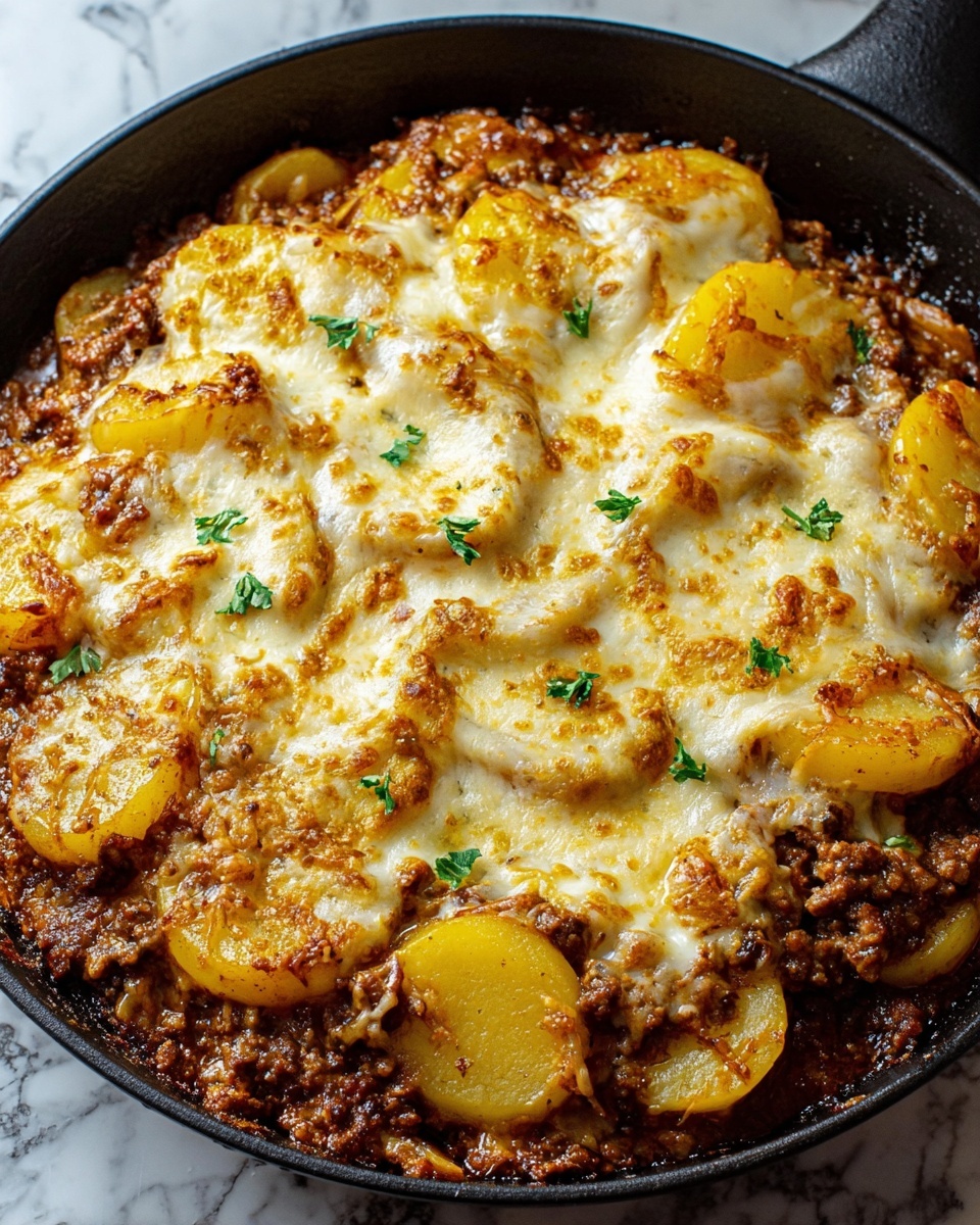 Cheesy Boursin Sloppy Joe Potato Skillet Recipe - Recipe Image