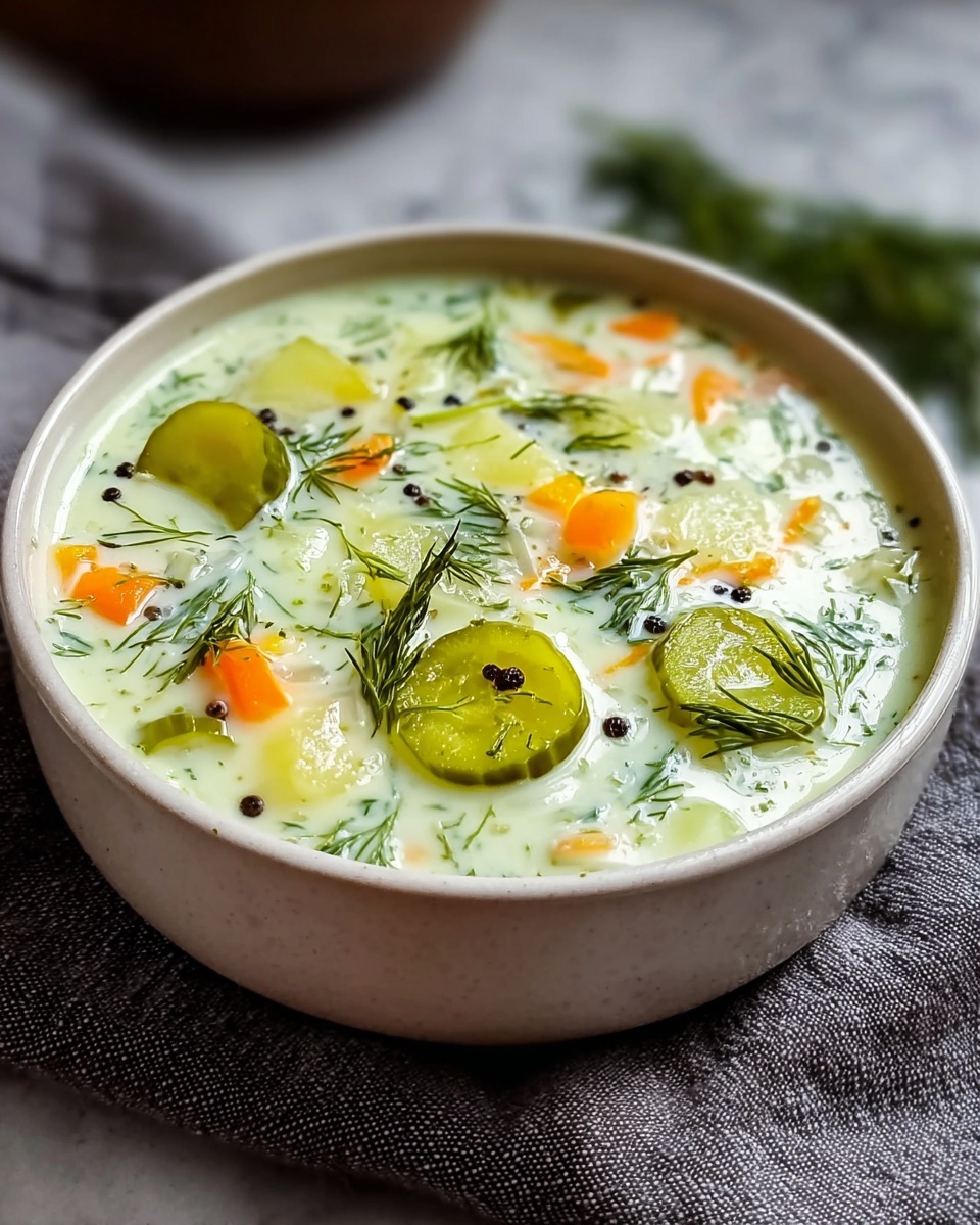 Creamy Dill Pickle Soup (Zupa Ogórkowa) Recipe - Recipe Image