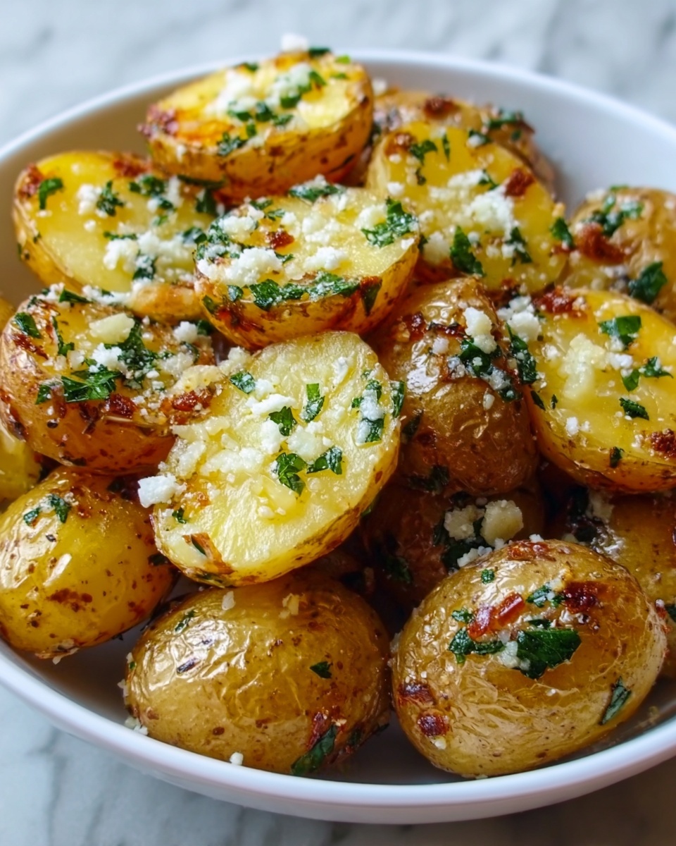 Roasted Garlic Butter Parmesan Potatoes Recipe - Recipe Image