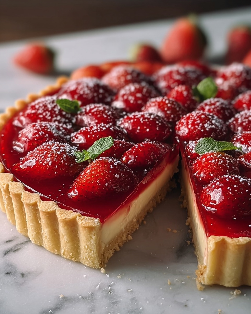 Ricotta Tart with Roast Strawberries Recipe - Recipe Image
