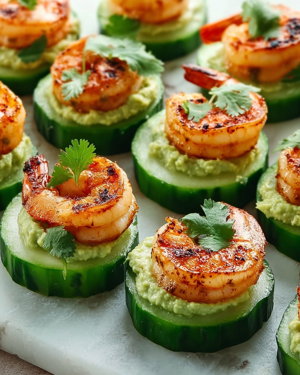 Zesty Blackened Shrimp Avocado Cucumber Bites Recipe - Recipe Image