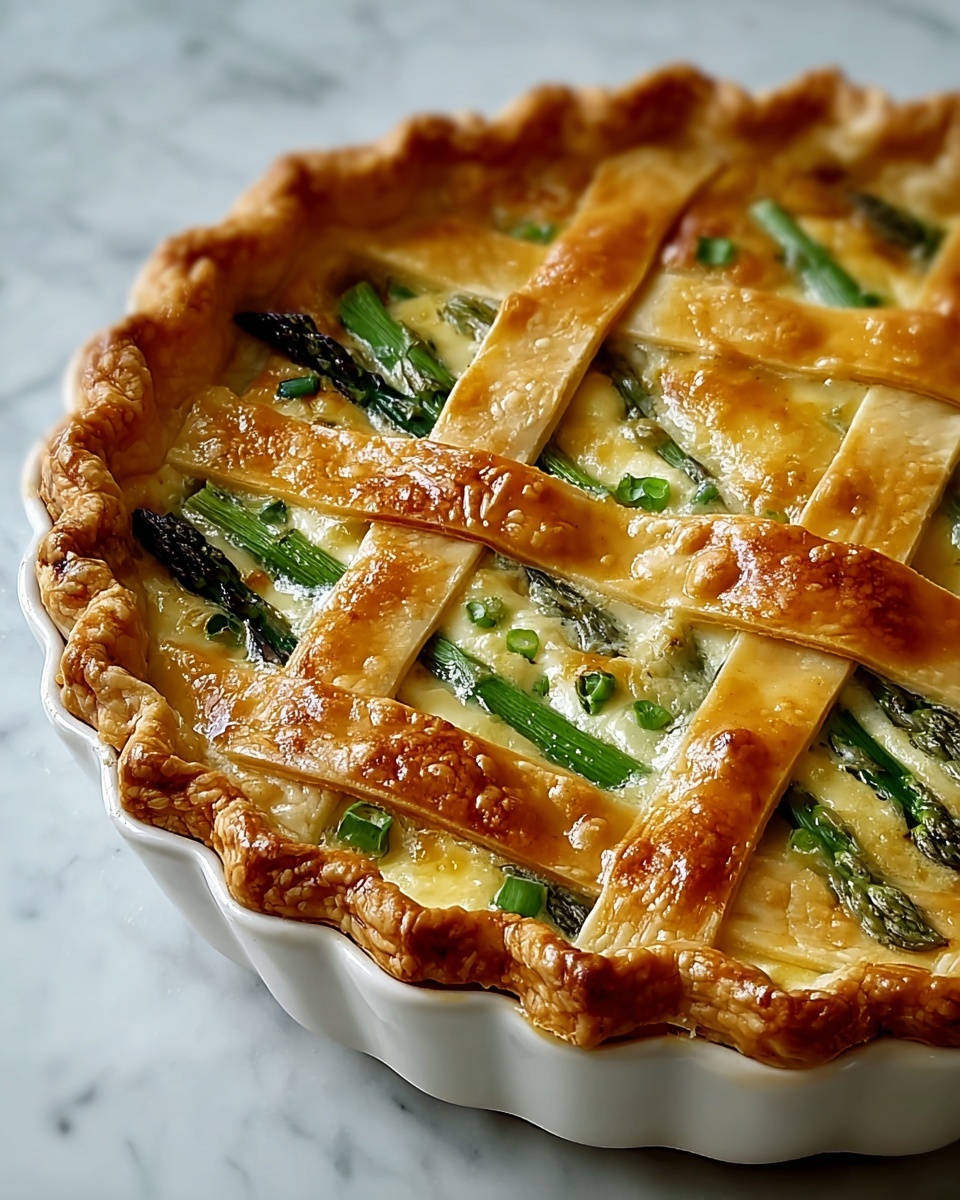 Asparagus Pie with Swiss and Parmesan Cheeses Recipe - Recipe Image