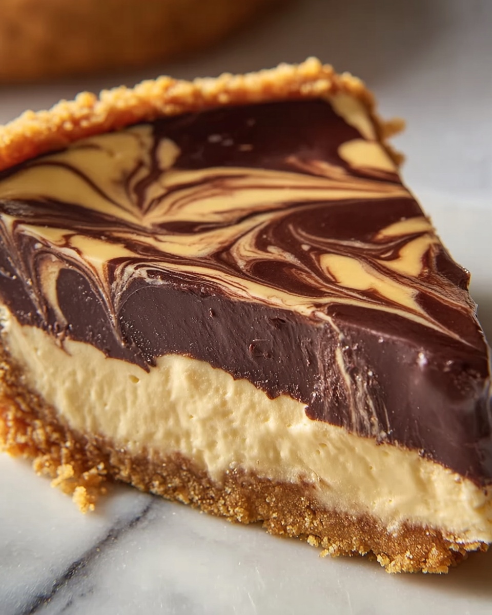 No-Bake Chocolate Peanut Butter Swirl Pie Recipe - Recipe Image
