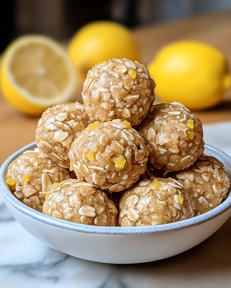 Zesty Lemon Oatmeal Bites (No-Bake & Irresistible) Recipe - Recipe Image