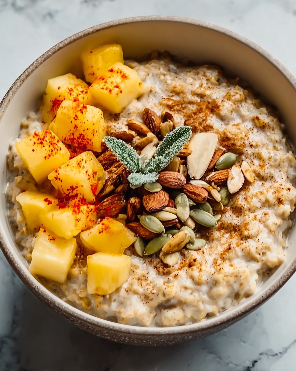 Pumpkin Spice Oatmeal with Diced Apples, Pepitas, and Chia Seeds Recipe - Recipe Image