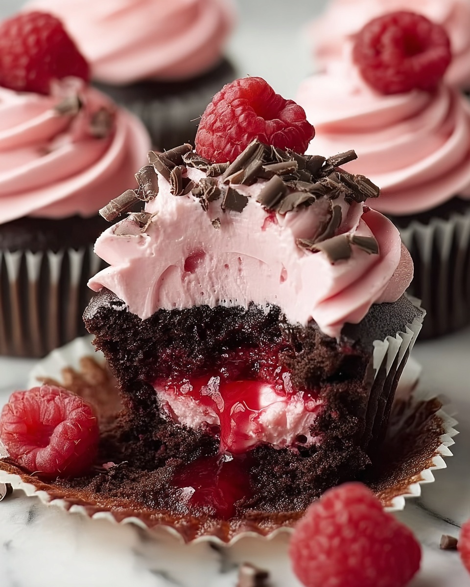 Raspberry Chocolate Lava Cupcakes Recipe - Recipe Image