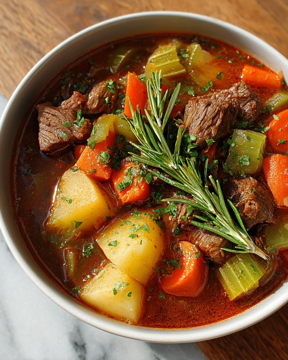 Pot Vegetable Soup with Stew Meat Recipe - Recipe Image