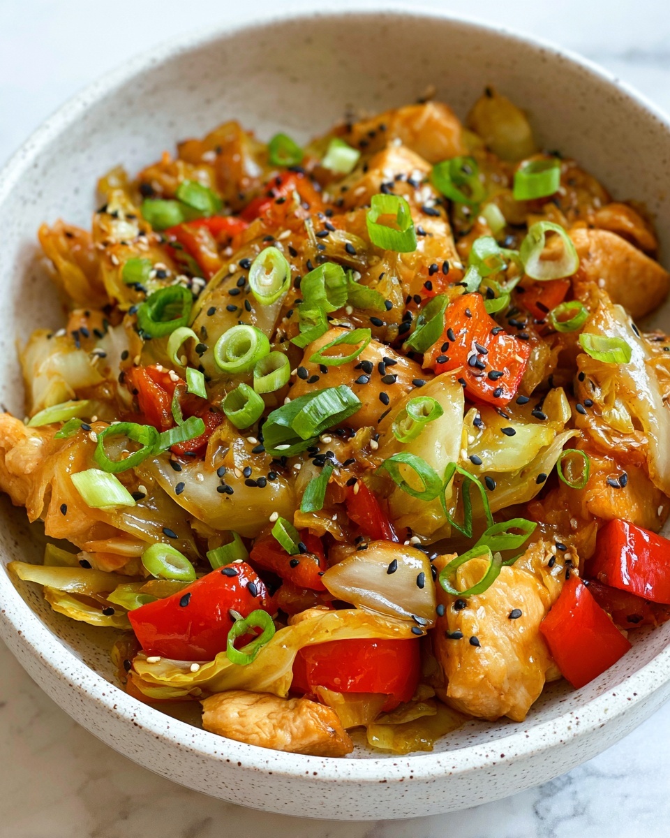 Chicken and Cabbage Stir Fry with Sesame and Ginger Recipe - Recipe Image