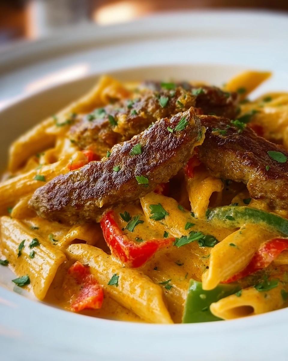 Irresistibly Delicious Creamy Cajun Steak Penne with Garlic & Parmesan Recipe - Recipe Image