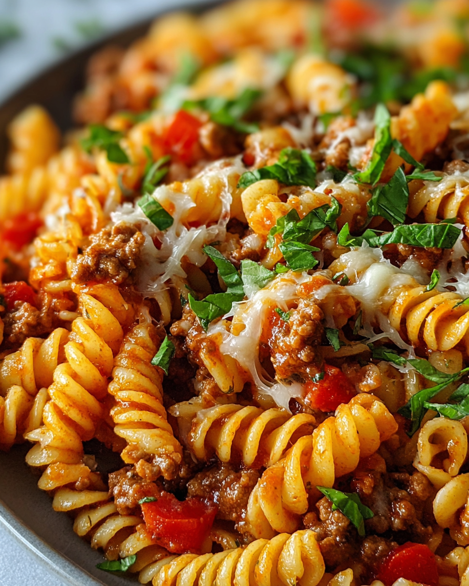 Cheesy Beef Pasta Recipe - Recipe Image