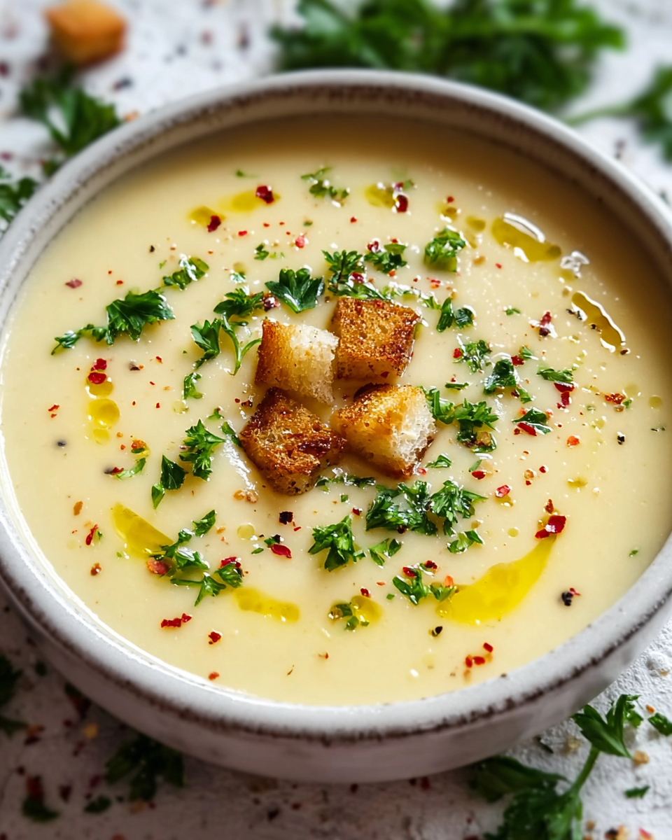 Creamy Roasted Garlic Soup Recipe - Recipe Image