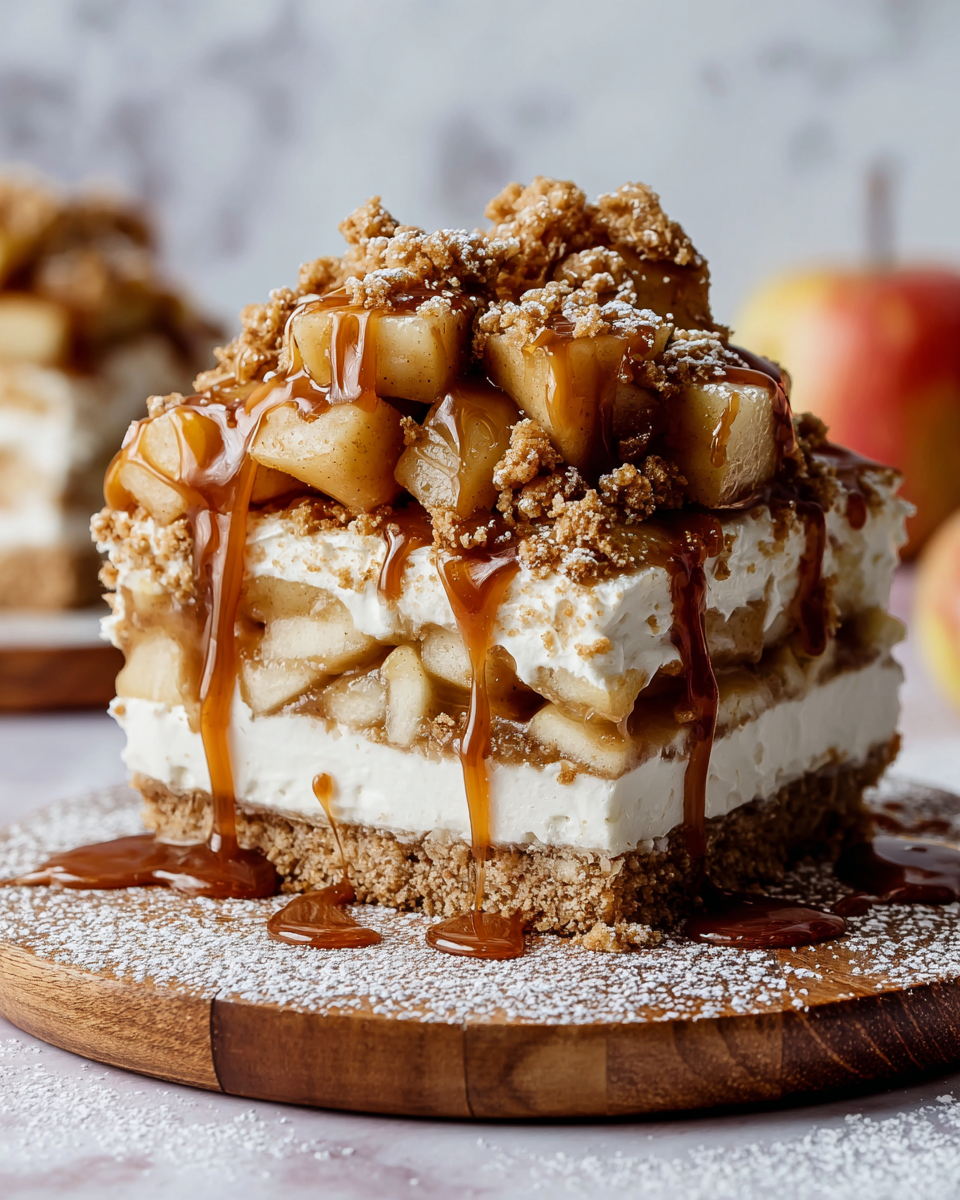 Salted Caramel Apple Pie Cheesecake Recipe - Recipe Image