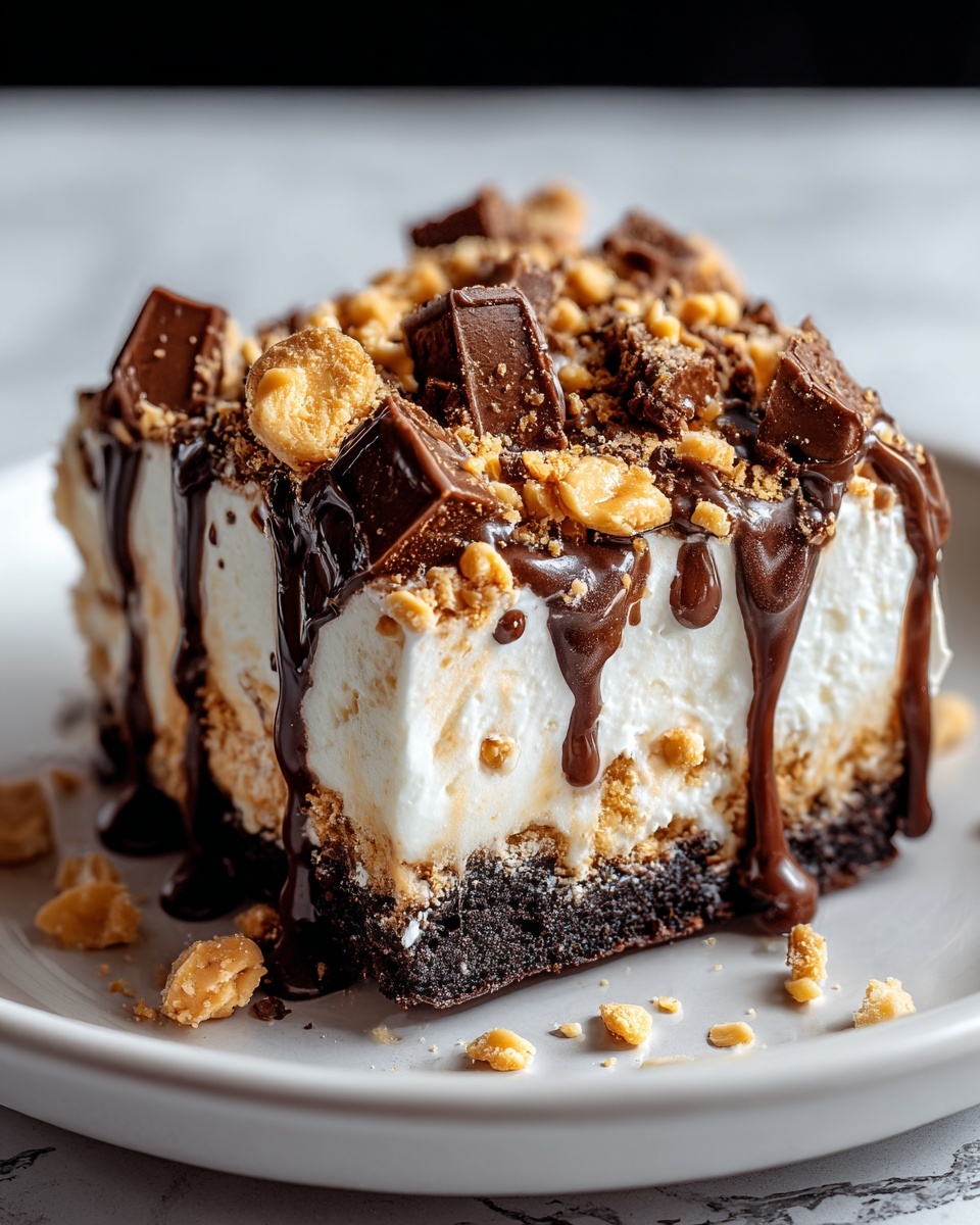 Butterfinger Candy Bar Poke Cake Recipe - Recipe Image