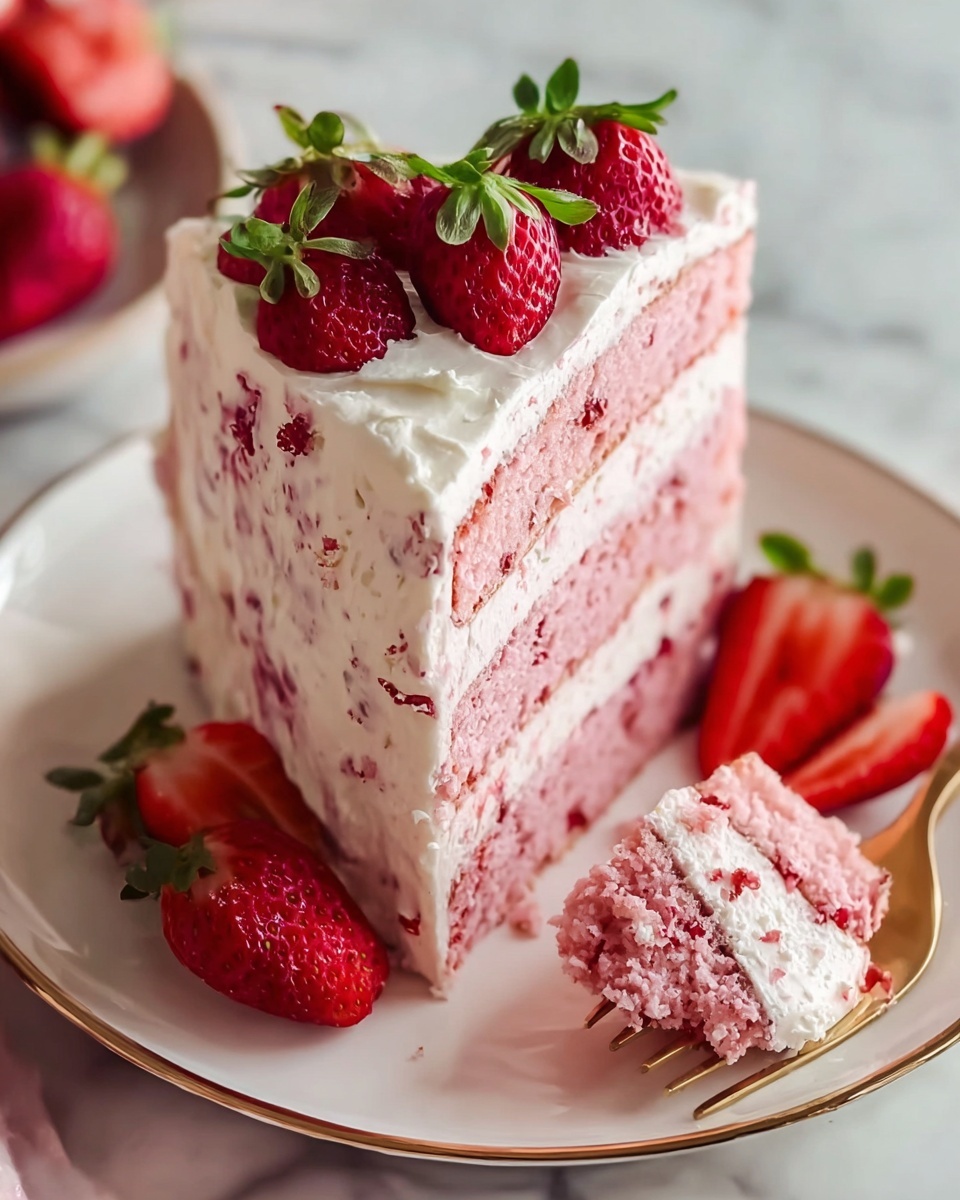 Double Strawberry Cake Recipe - Recipe Image